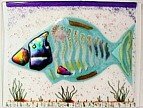 tropical fish fused glass